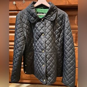 Women’s Lauren by Ralph Lauren quilted navy barn coat. Size L.